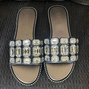 Ann More Black Embellished Women's Sandals